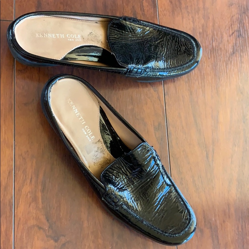 Kenneth Cole Black Patent Mules